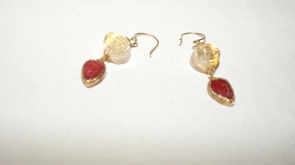 Dramatic Citrine and Ruby Earrings - image 6
