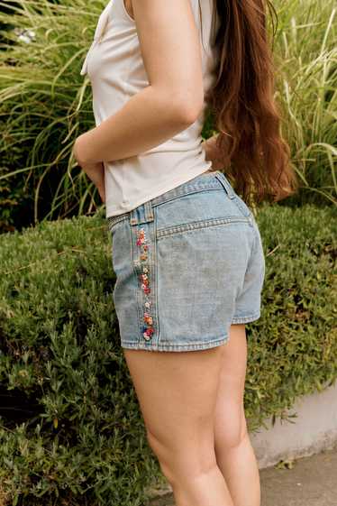 70s Floral Jean Shorts