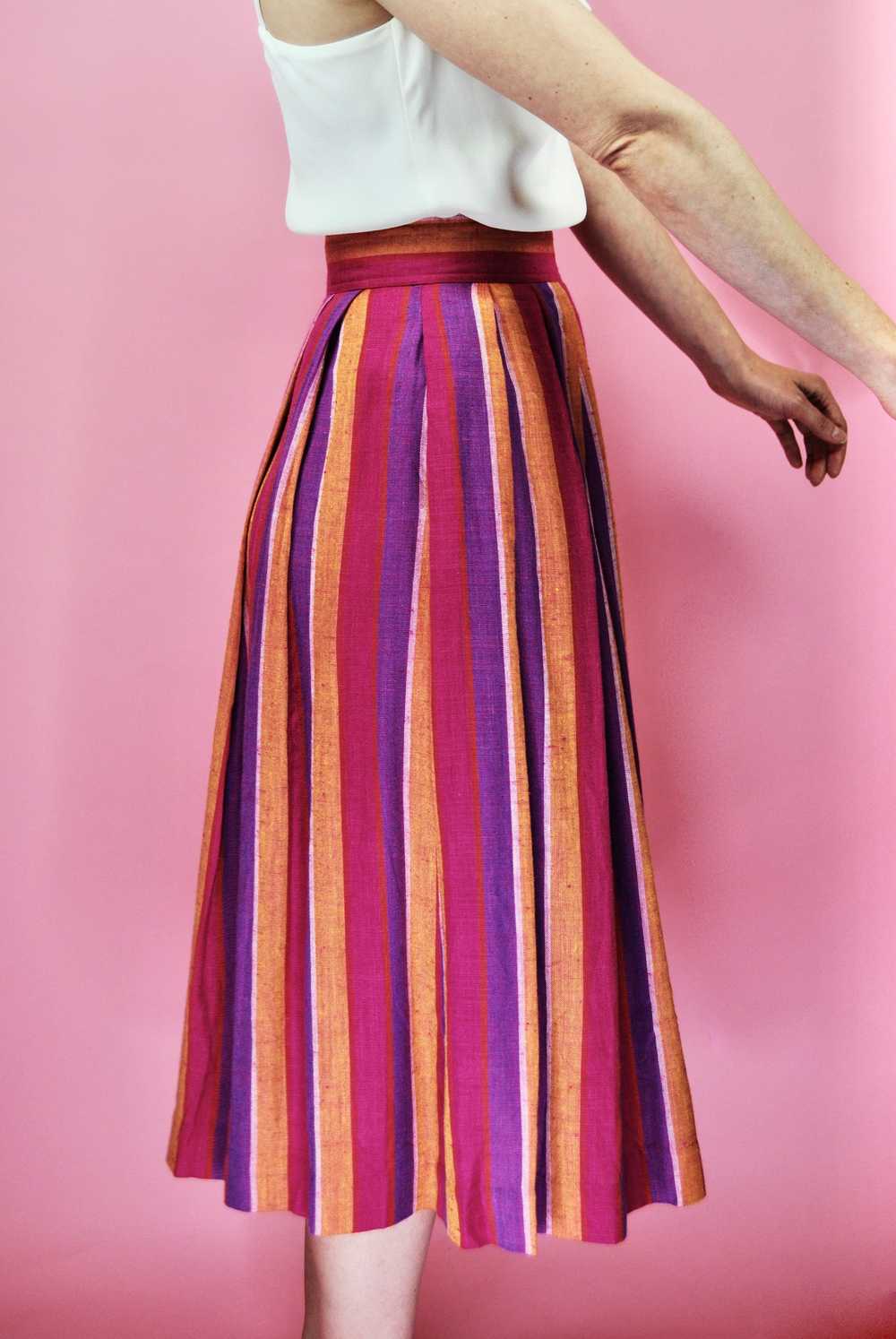 1990s 2000s Vintage Pink Orange and Purple Skirt … - image 11