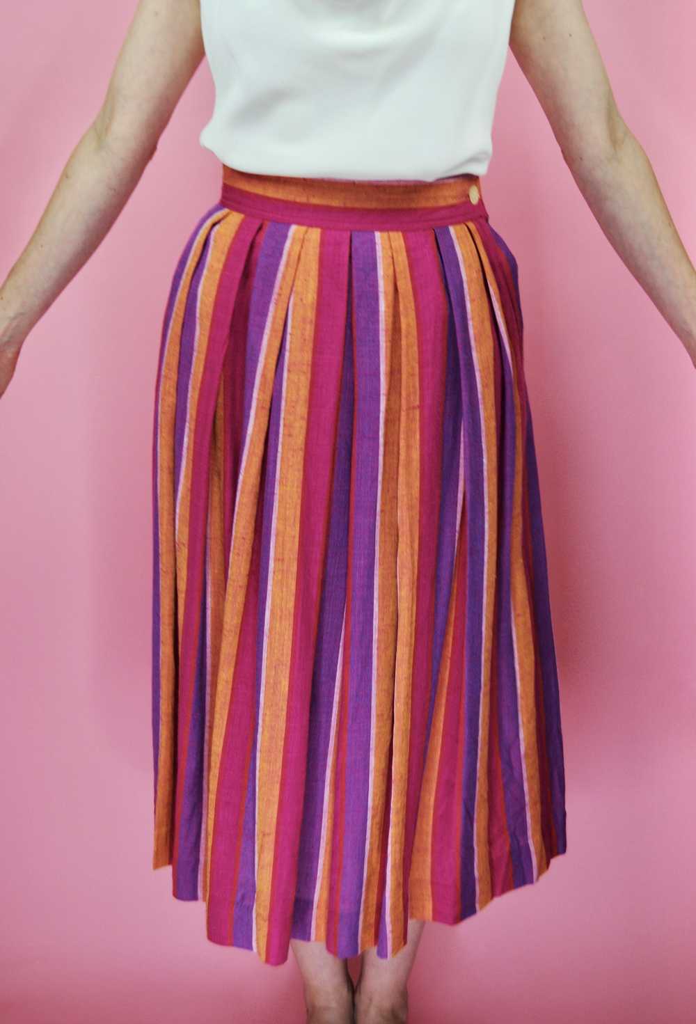 1990s 2000s Vintage Pink Orange and Purple Skirt … - image 12