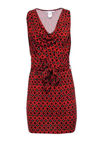 Diane von Furstenberg - Red & Black Print Sleevele