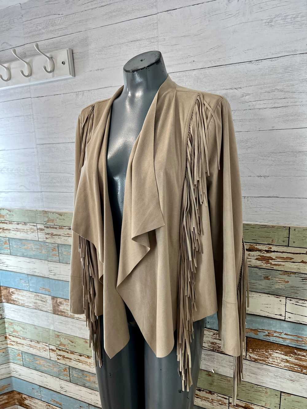 00’s Beige Open Fringe Pull Jacket By Scoop - image 4