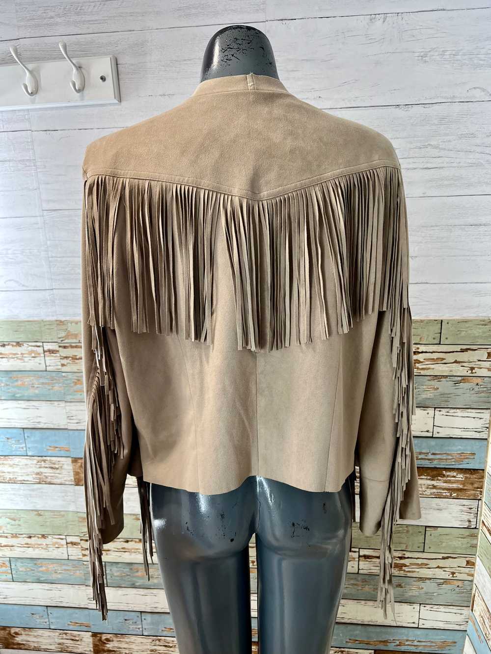 00’s Beige Open Fringe Pull Jacket By Scoop - image 6