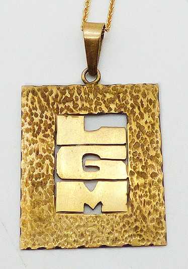14K Gold Modernist 'LGM' Pendant