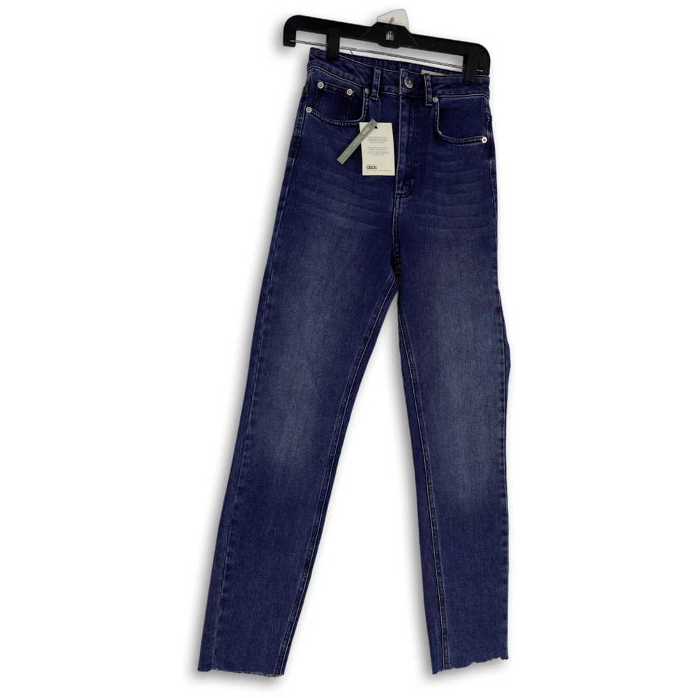 OSOS NWT Womens Blue Medium Wash Pockets Raw Hem … - image 1