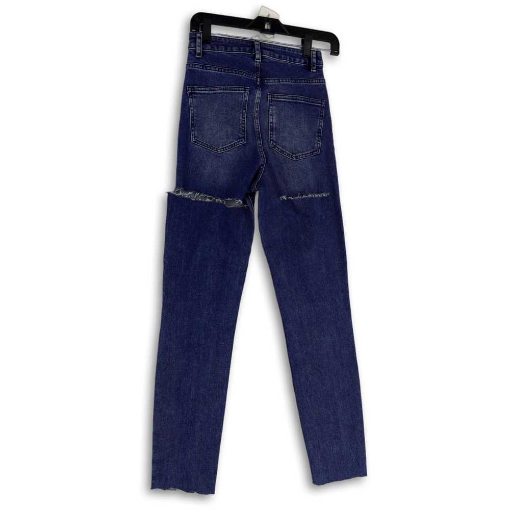 OSOS NWT Womens Blue Medium Wash Pockets Raw Hem … - image 2