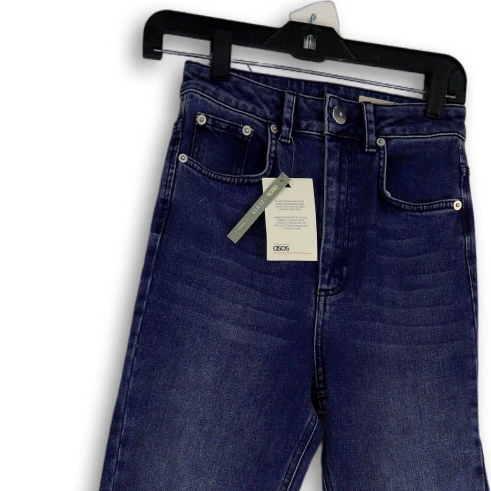 OSOS NWT Womens Blue Medium Wash Pockets Raw Hem … - image 3