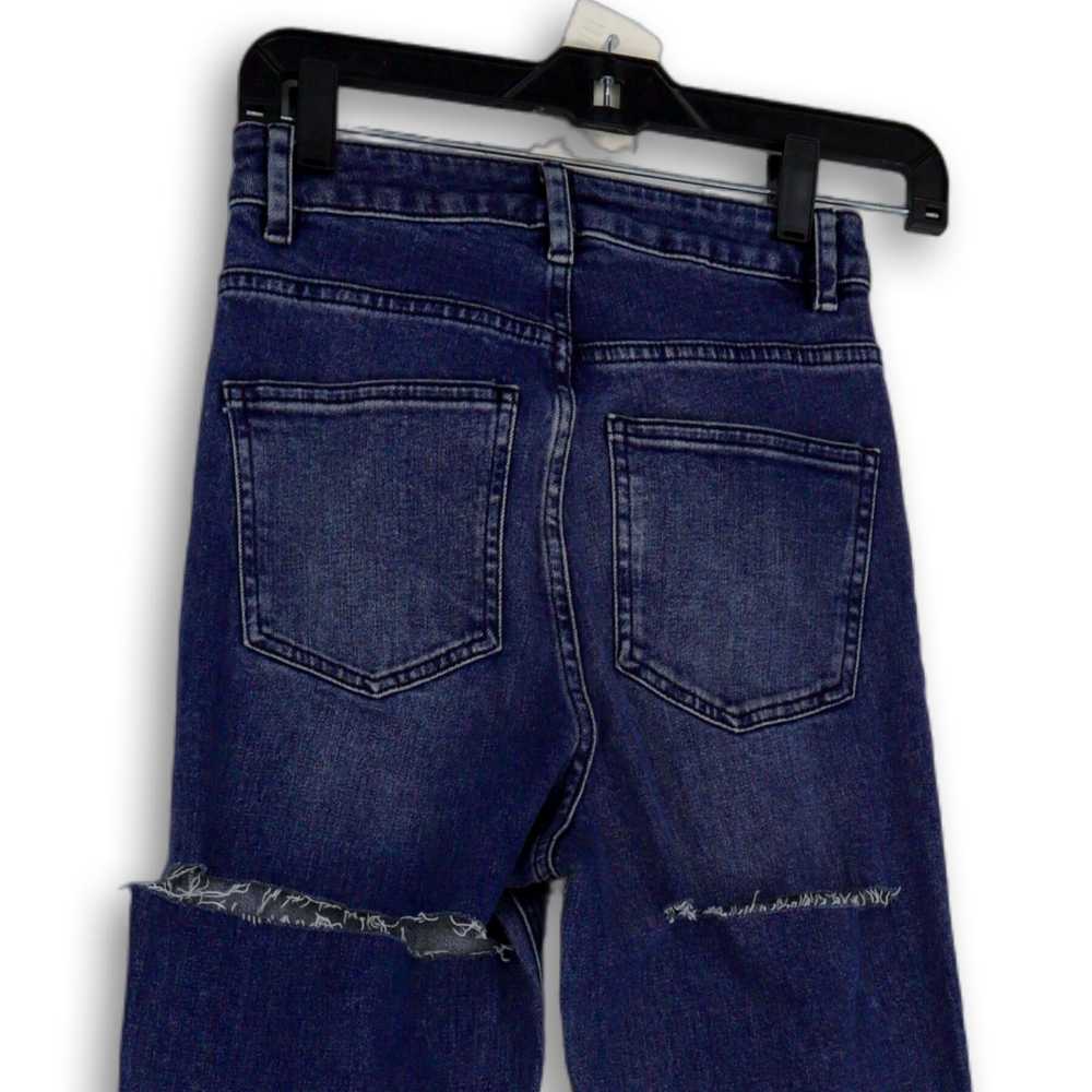 OSOS NWT Womens Blue Medium Wash Pockets Raw Hem … - image 4