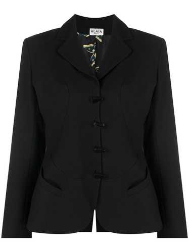 Alaïa Pre-Owned peplum-coat wool suit - Black