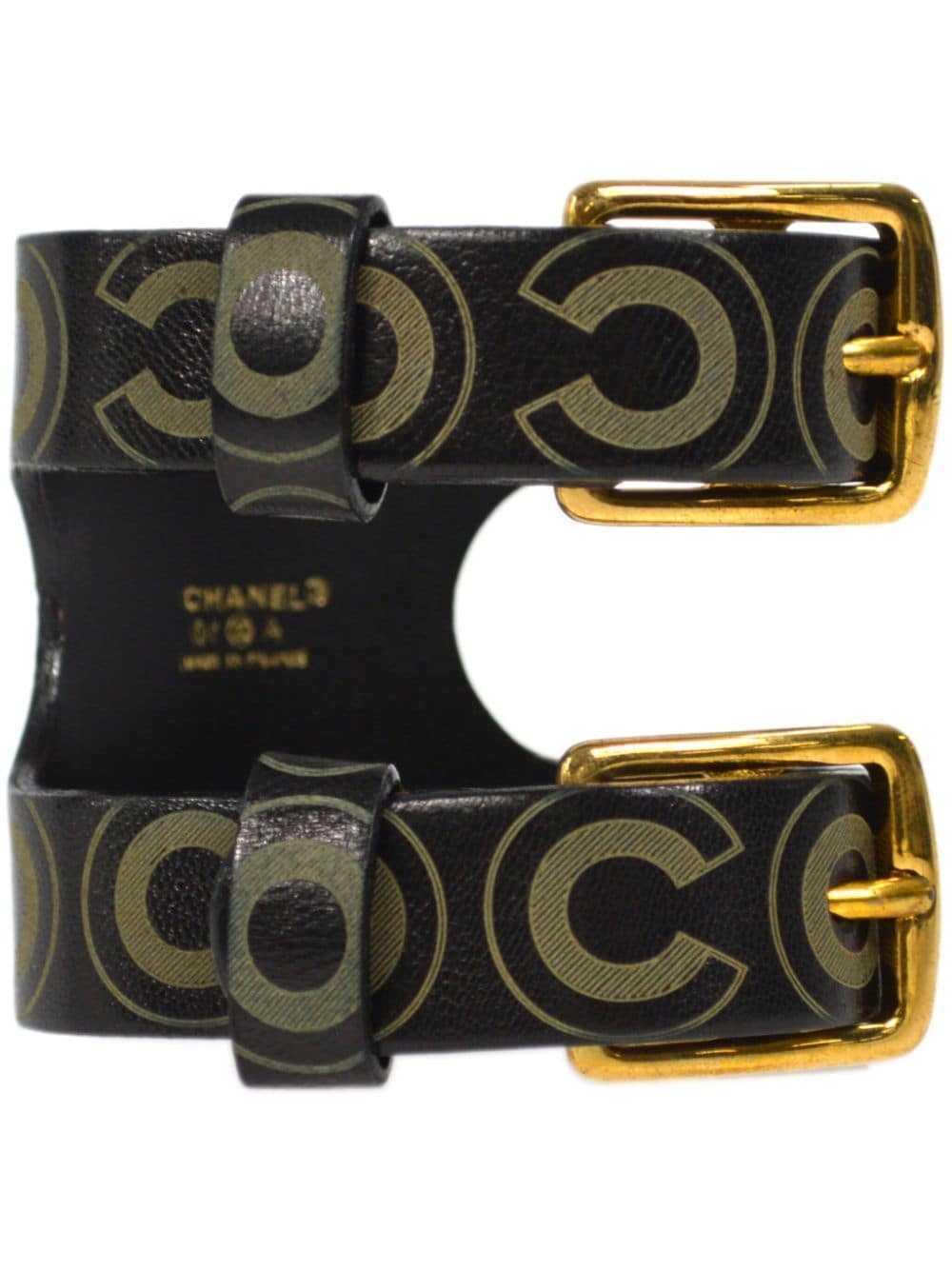 CHANEL Pre-Owned 2001 Coco-print leather bracelet… - image 1