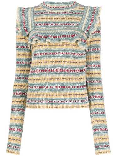 LOUIS VUITTON 1A3XJH Chevron stitch Jacquard Pullover tops knit