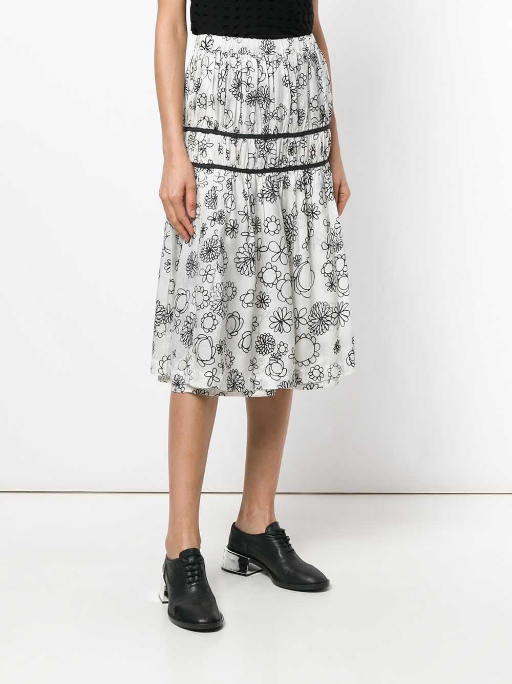 Comme Des Garçons Pre-Owned floral gathered skirt… - image 3