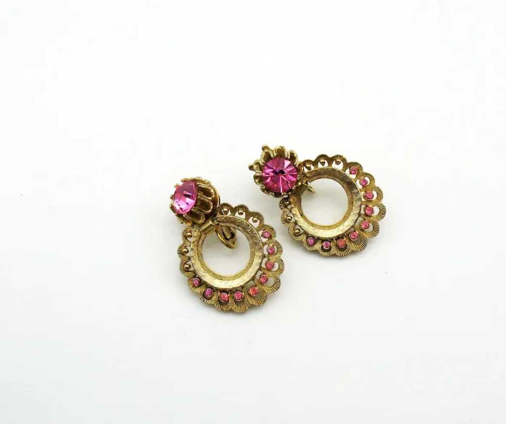 Vintage Early Coro Clip Back Earrings 1940-50s Go… - image 4