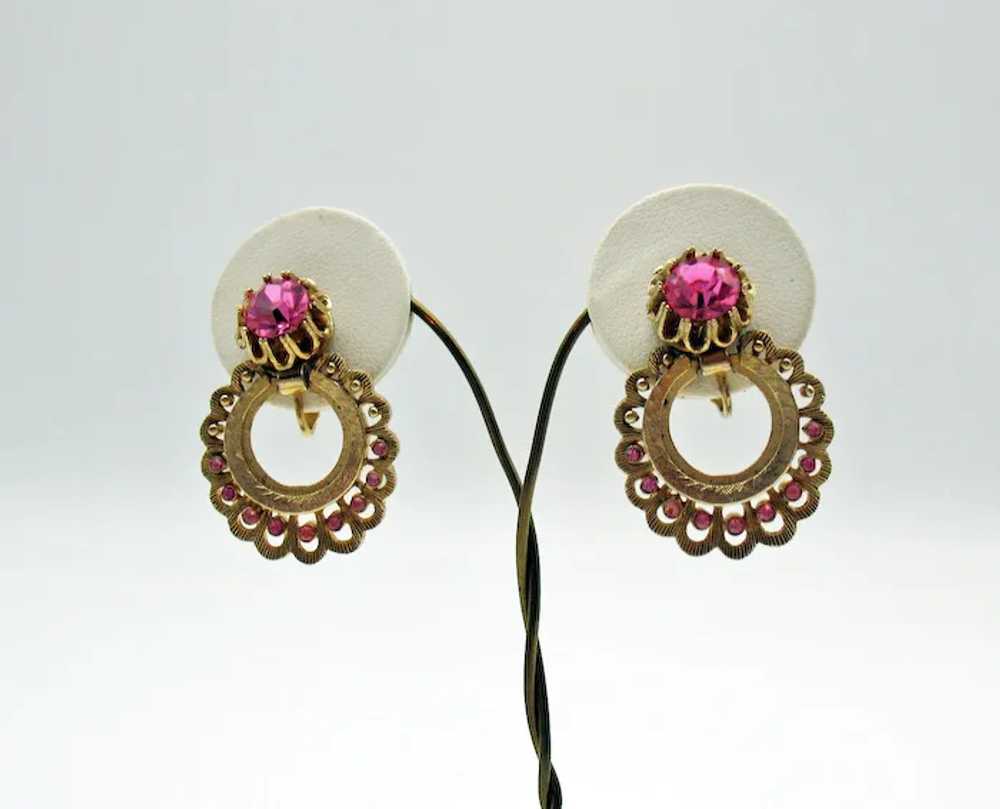 Vintage Early Coro Clip Back Earrings 1940-50s Go… - image 5