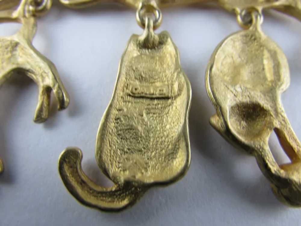 AJC Gold Tone Cats and Cats Pin - image 3