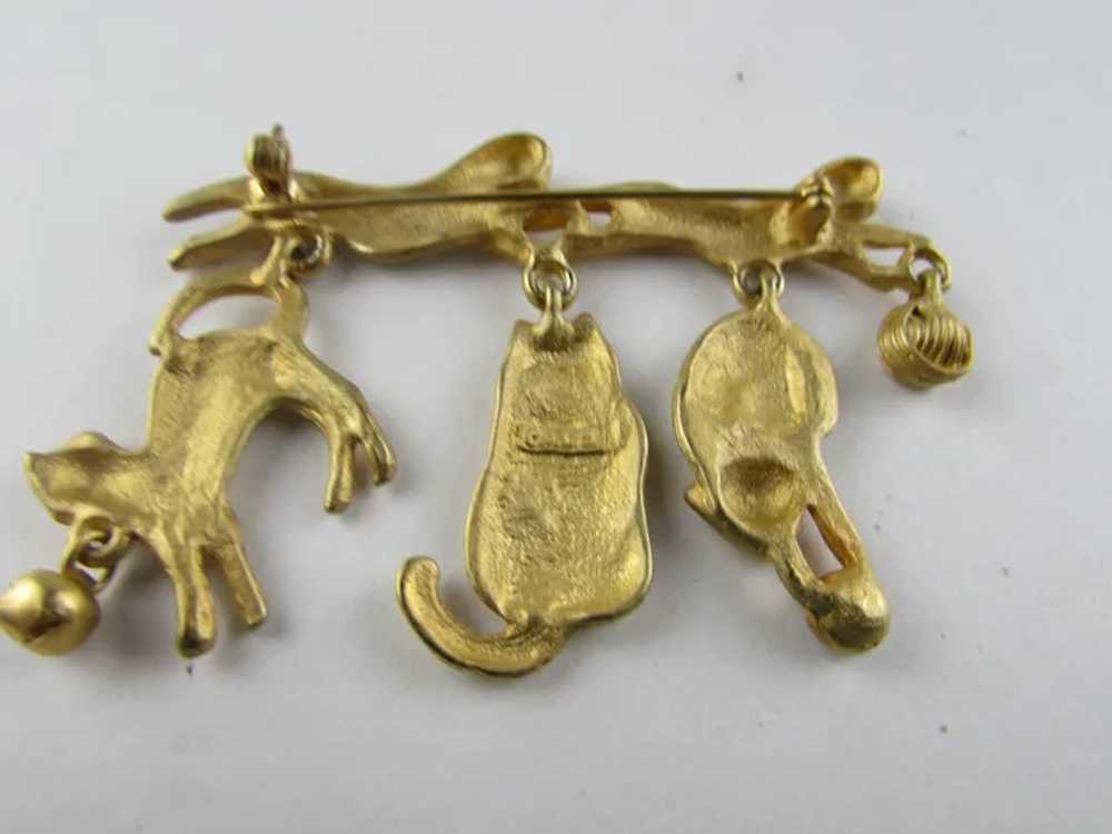 AJC Gold Tone Cats and Cats Pin - image 4