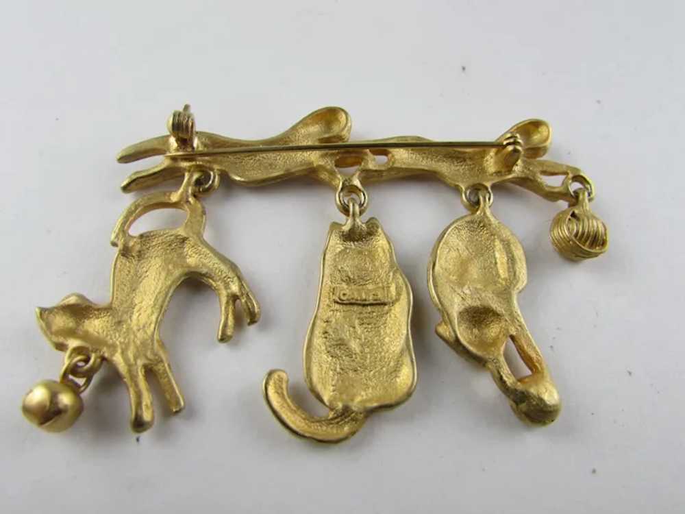 AJC Gold Tone Cats and Cats Pin - image 8