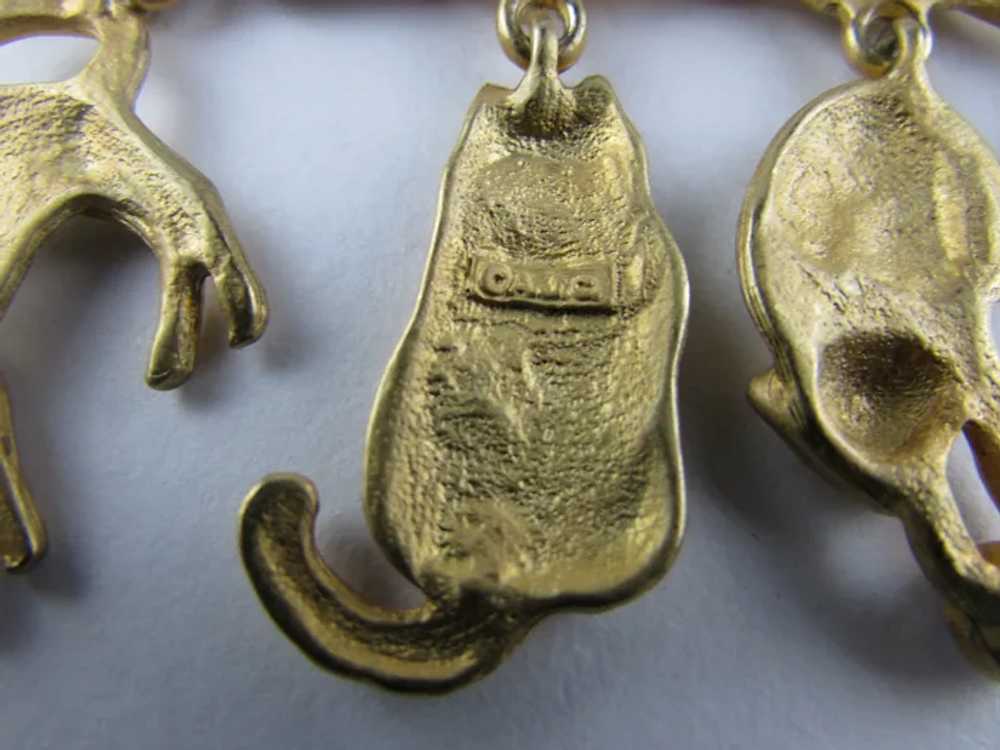 AJC Gold Tone Cats and Cats Pin - image 9