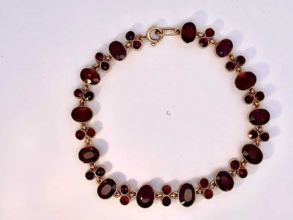 Antique Estate Edwardian Garnet Bracelet 14K Gold - image 5