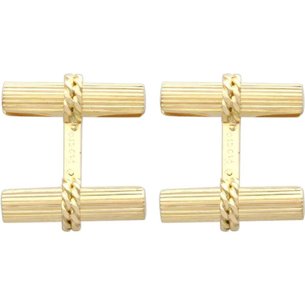 Vintage 18k Yellow Gold Cufflinks by Cartier Circ… - image 1