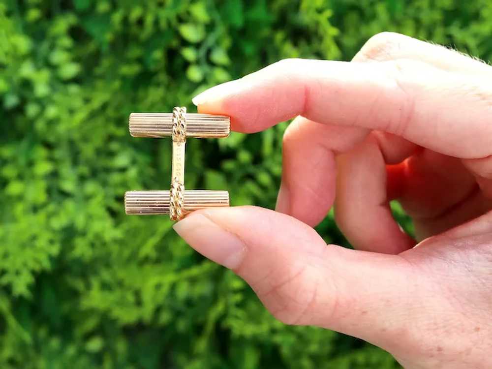 Vintage 18k Yellow Gold Cufflinks by Cartier Circ… - image 2