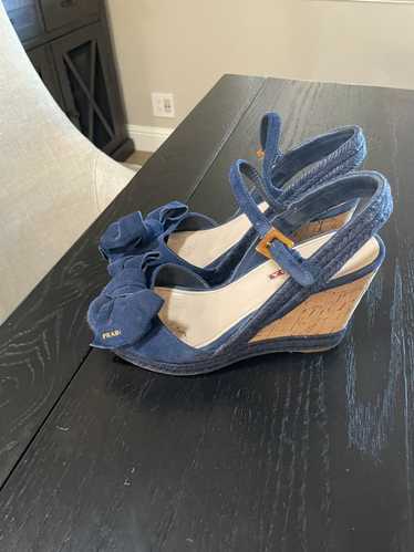 Prada Prada Blue heels/wedges size 38.5 4 inch wed