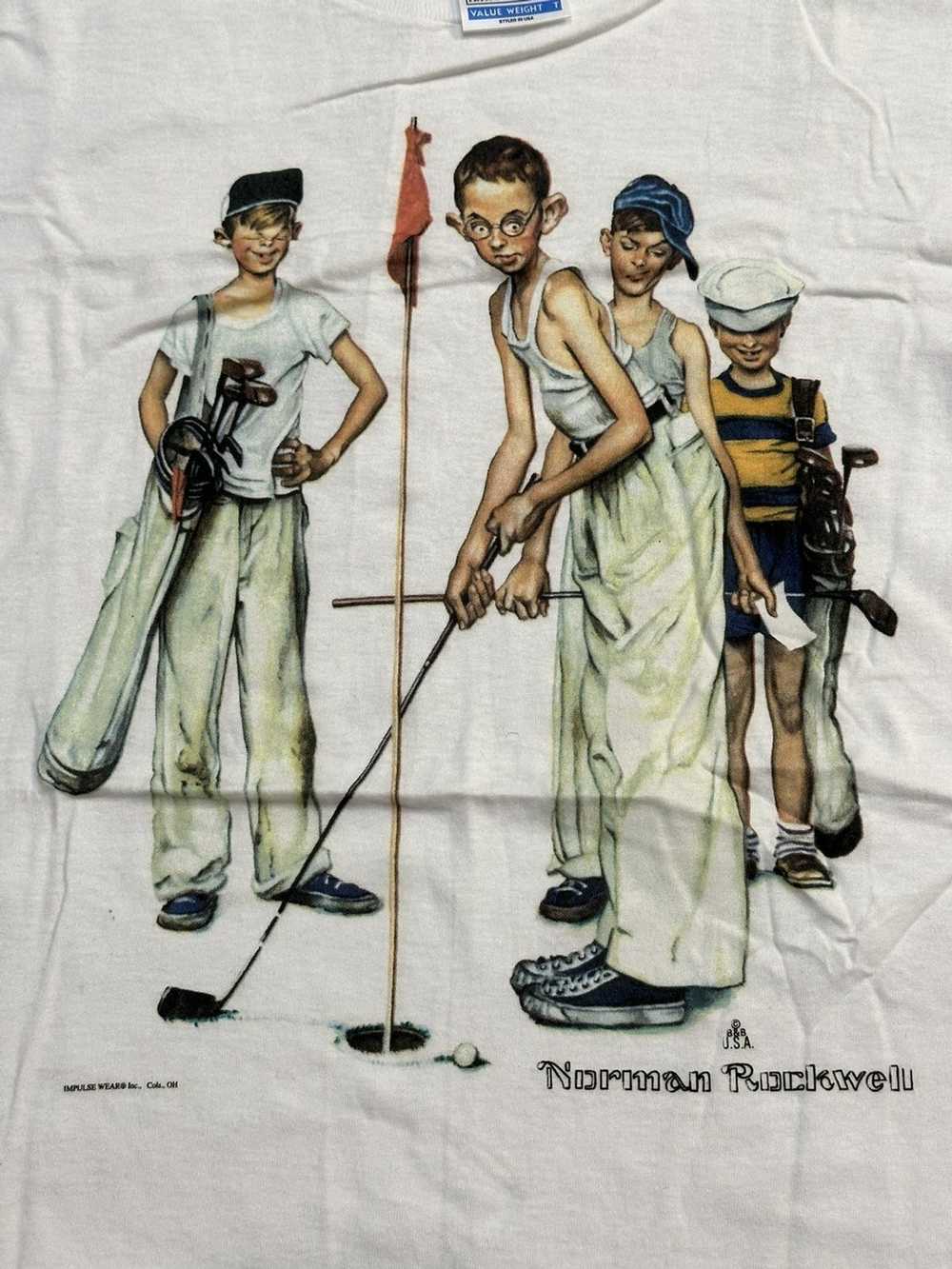 Vintage Vintage Norman Rockwell Golf Art T-Shirt - image 2