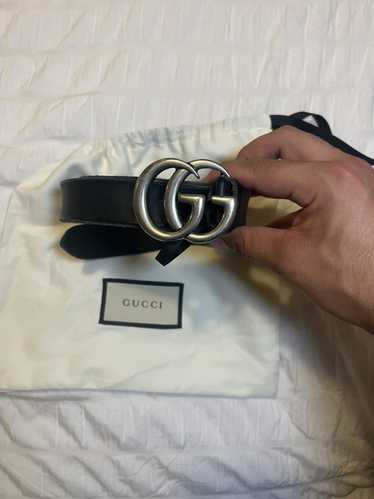 Gucci GUCCI GG MARMONT THIN BLK LEATHER BELT