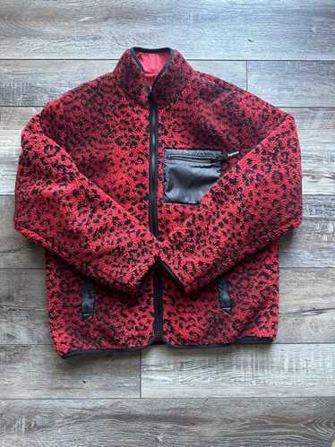 Supreme FW17 Red Leopard Reversible Fleece Jacket 