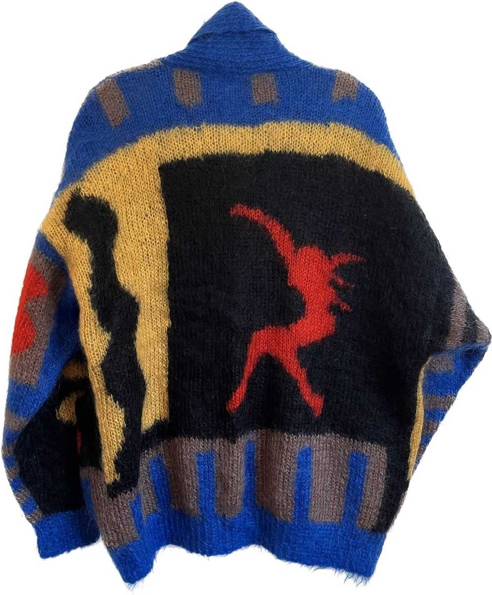 Streetwear × Vintage Hand Knit Shawl Collar Doubl… - image 2