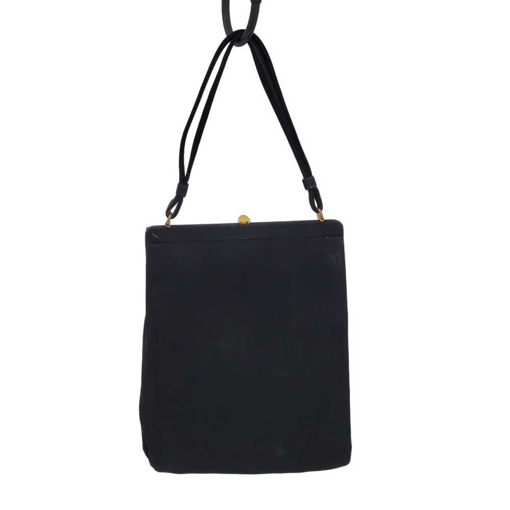 Vintage 60s Evening Bag Black Velvet Top Handle O… - image 2