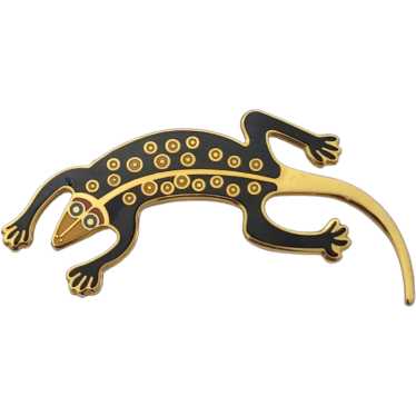 Laurel Burch Enamel Lizard Gecko Pin Brooch, Signe