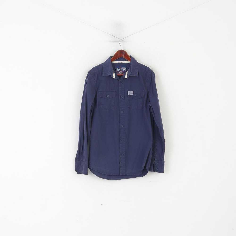 Superdry Superdry Men M Casual Shirt Navy Cotton … - image 1