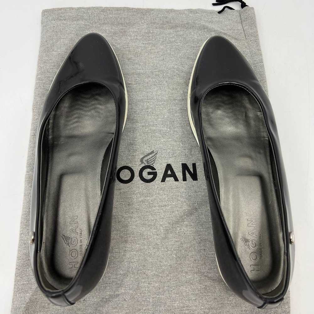 Hogan Hogan Ballet Flats Gray Patent Leather Wedge - image 2