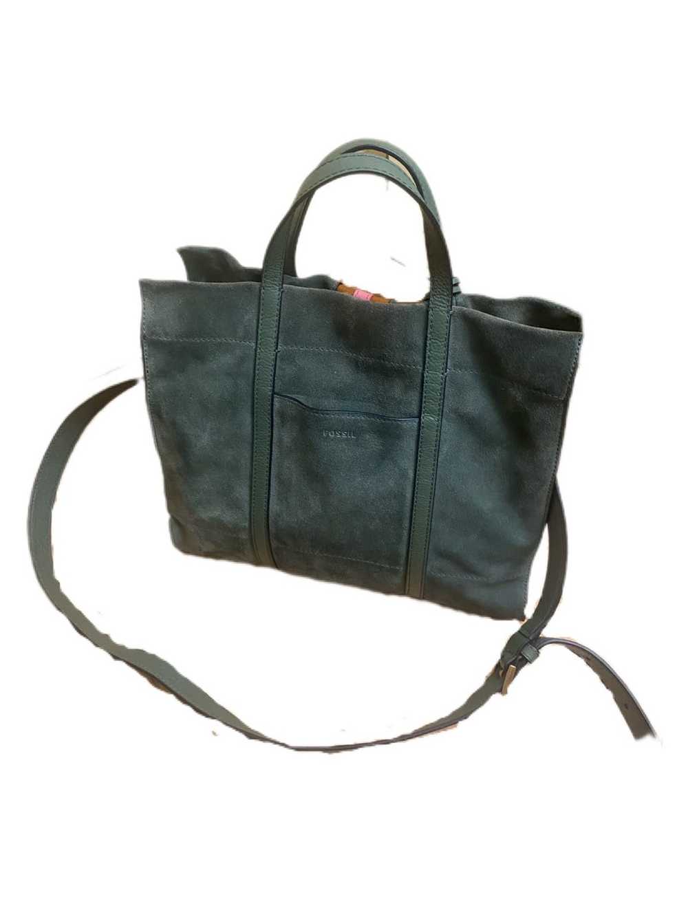 Fossil Green Suede Fossil Tote - image 2