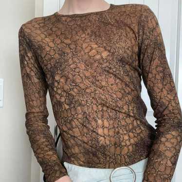 Other Vintage animal print mesh top - image 1