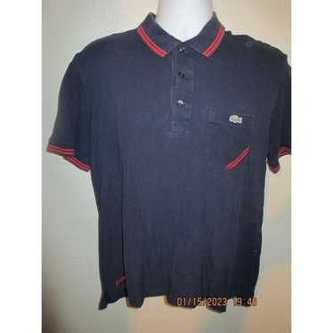 Lacoste LACOSTE Sport Black Red Striped Short Sle… - image 1