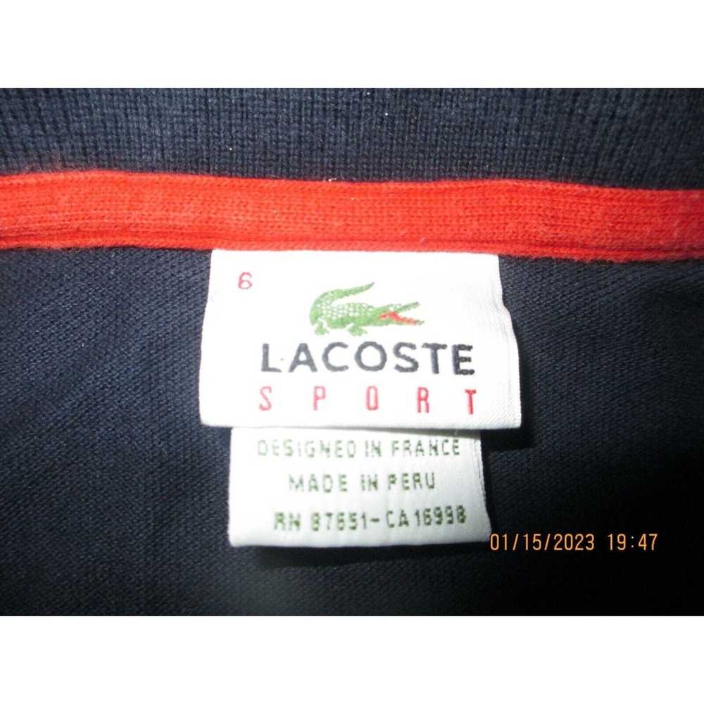 Lacoste LACOSTE Sport Black Red Striped Short Sle… - image 4