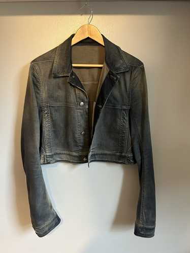 Rick Owens // Brown Leather Distressed Asymmetrical Jacket – VSP Consignment
