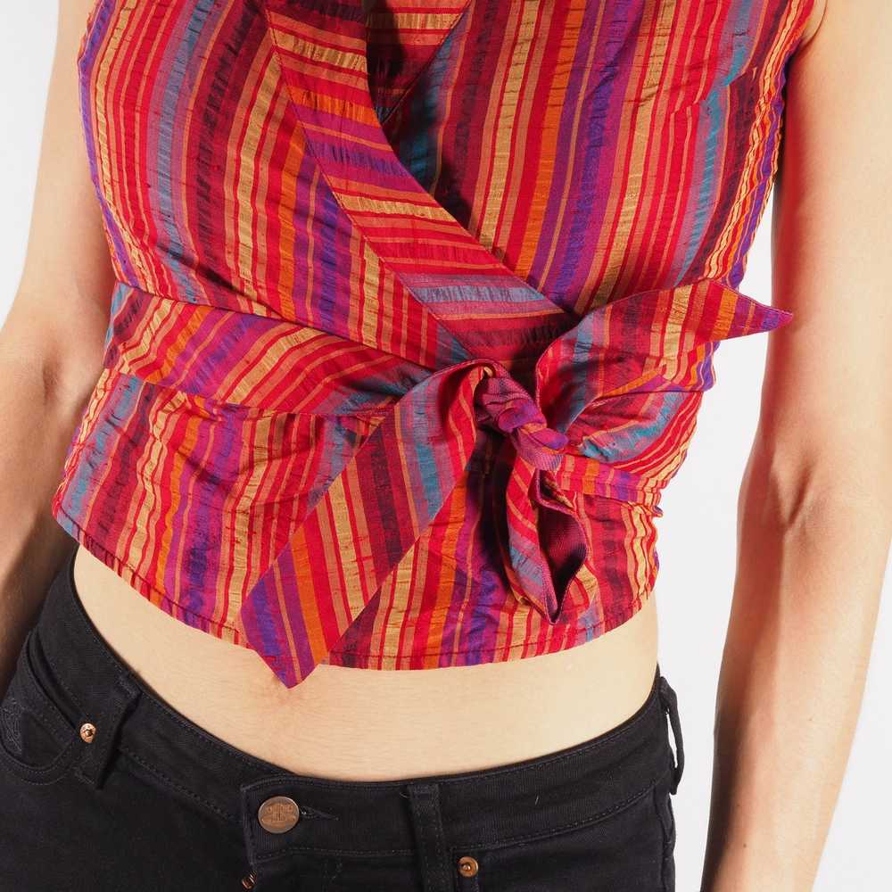 Kenzo Kenzo Paris Vintage Crazy Striped Silk Crop… - image 3