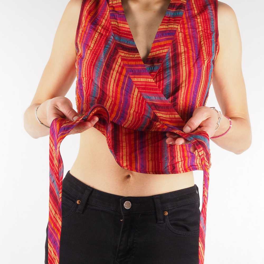 Kenzo Kenzo Paris Vintage Crazy Striped Silk Crop… - image 4