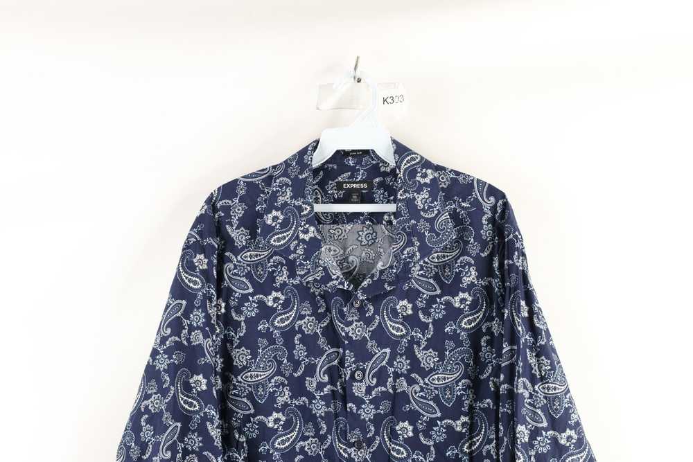 Express × Vintage Express Fit Paisley Collared Lo… - image 2