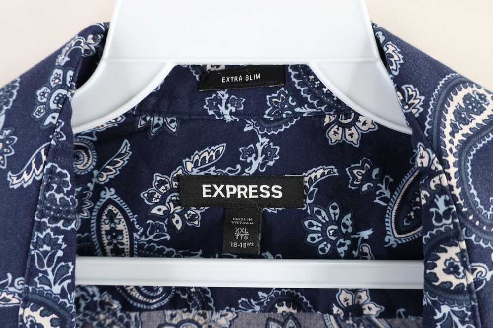 Express × Vintage Express Fit Paisley Collared Lo… - image 4