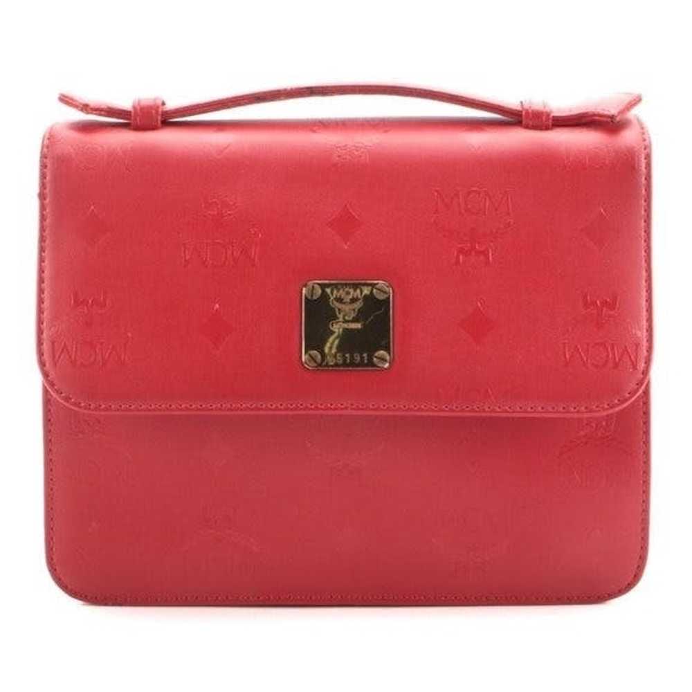 MCM MCM Red Visetos Top Handle Bag - image 1