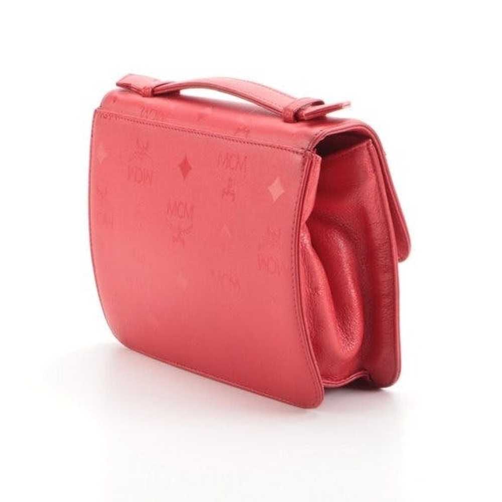 MCM MCM Red Visetos Top Handle Bag - image 4