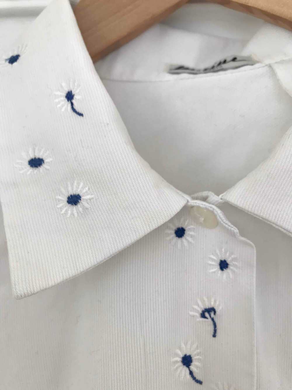 cotton shirt - White cotton shirt, Marine Paris b… - image 2