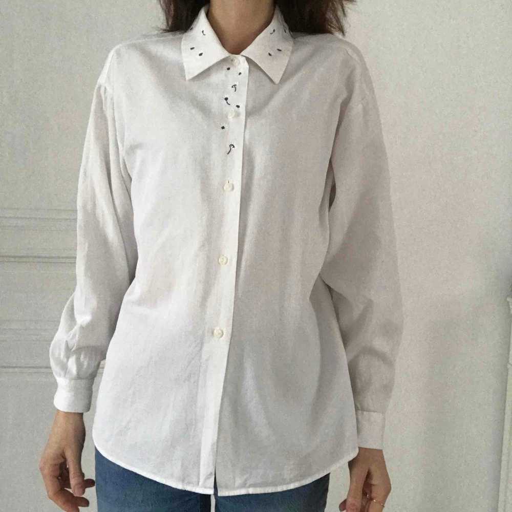 cotton shirt - White cotton shirt, Marine Paris b… - image 5