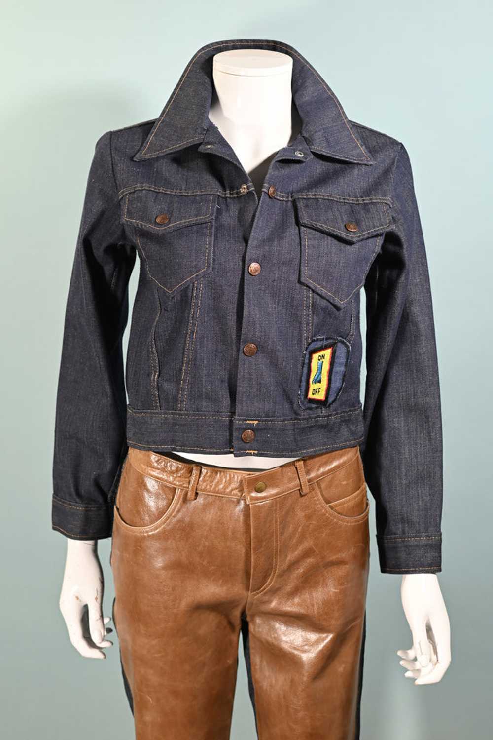 Vintage 60s/70s Denim Jacket w/Patches, Montgomer… - image 11