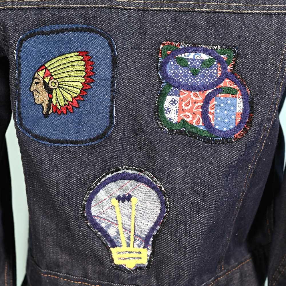 Vintage 60s/70s Denim Jacket w/Patches, Montgomer… - image 4