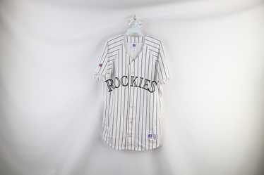 Vintage Montreal Expos Jersey Large White Striped Russell Athletic Blank  NWT 90s